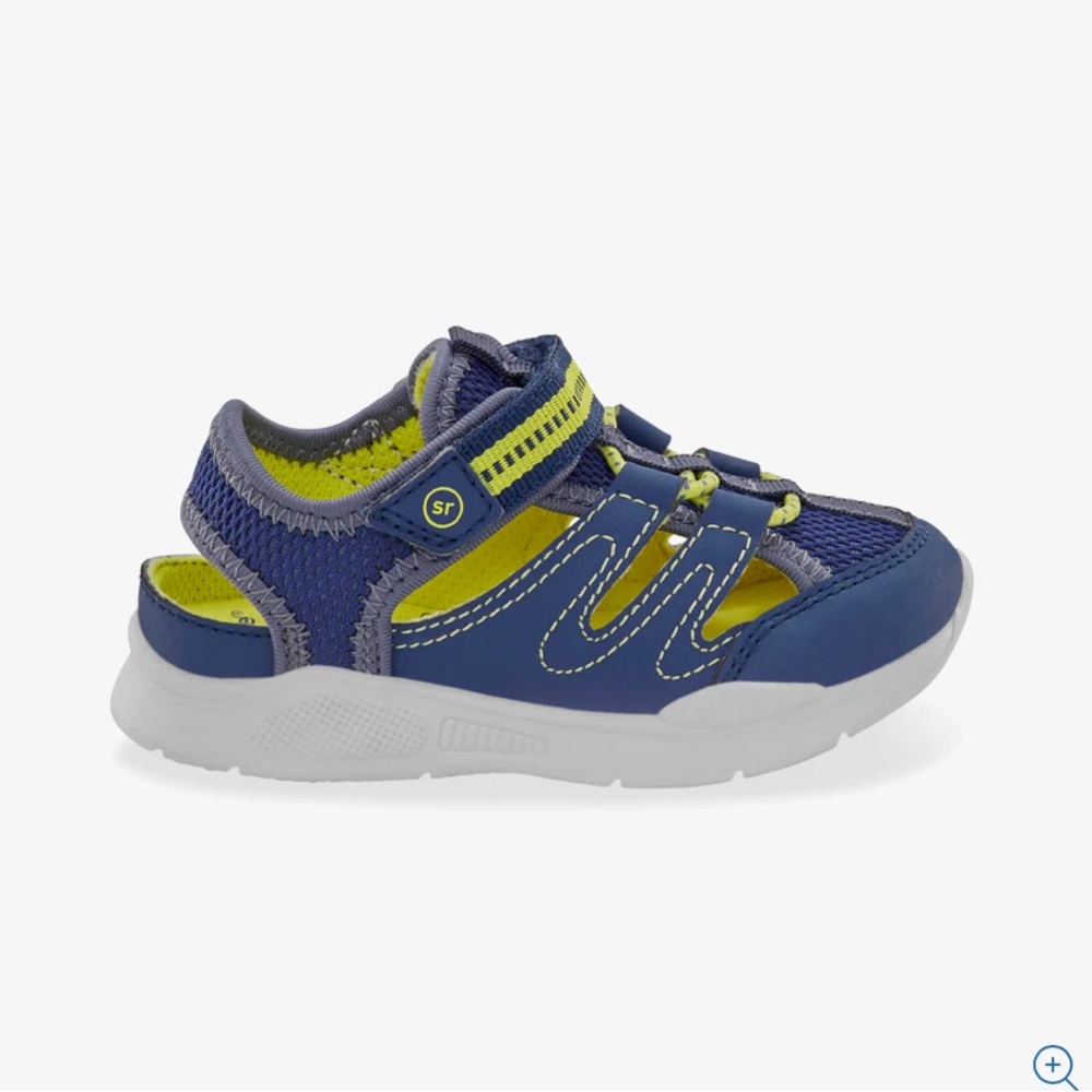 Stride Rite Navy and Lime Kids Sandals